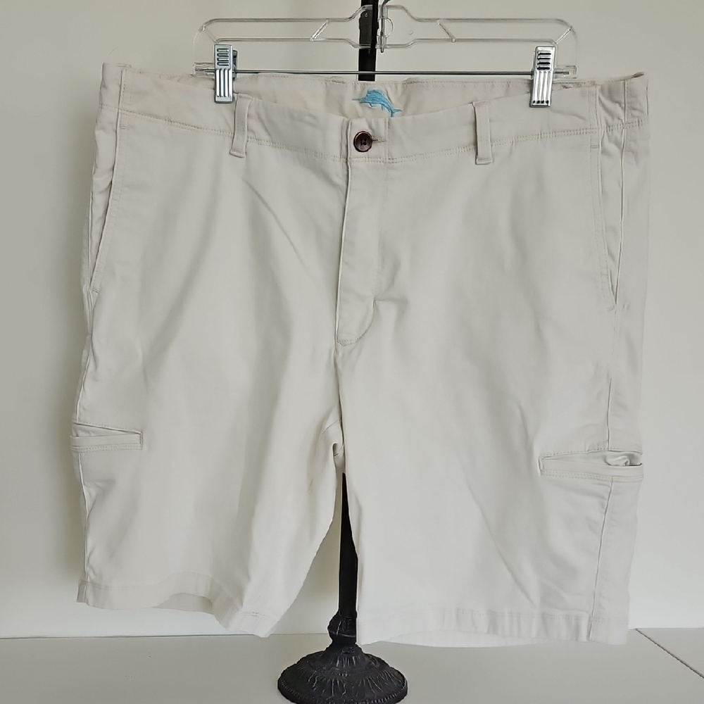 Tommy Bahama Cream Cargo Shorts for Men